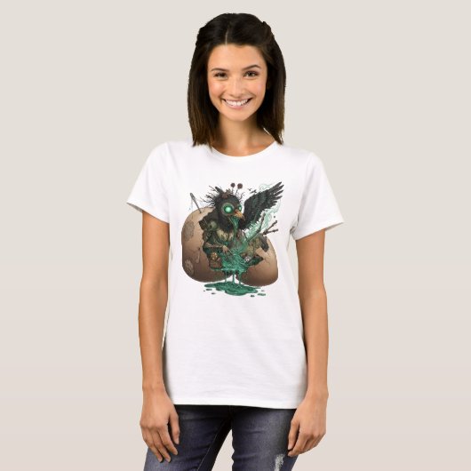 Bewitched Raven in Eggshell T-shirt (Voorkant volledig)