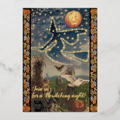 Bewitched Sterrennacht Halloween Folie Uitnodiging (Voorkant)