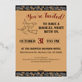 Bewitched Sterrennacht Halloween Folie Uitnodiging (Achterkant)