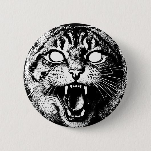 Bewitched Tabby Ronde Button 5,7 Cm (Voorkant)
