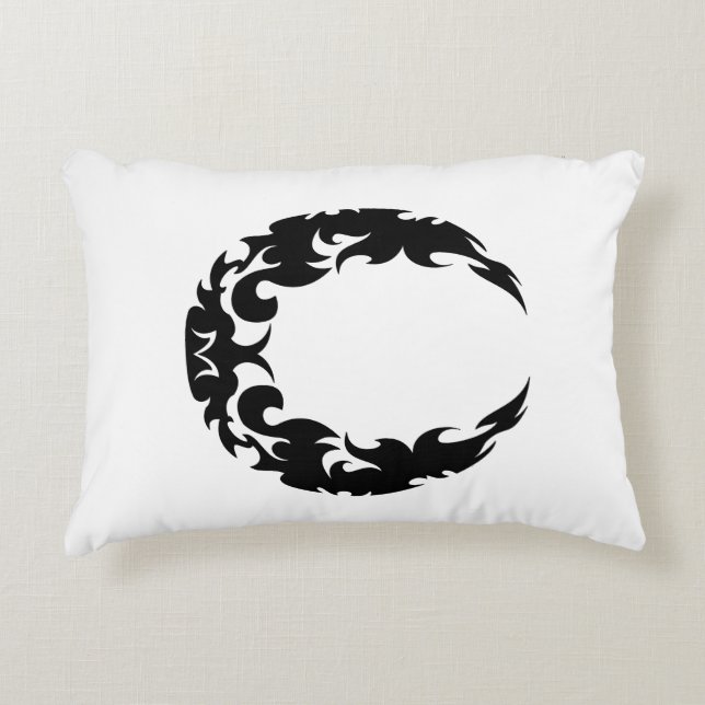 Bewitching Black Crescent Moon Silhouette Accent Kussen (Voorkant)