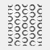 Bewitching Black Crescent Moon Silhouette Fleece Deken (Voorkant)