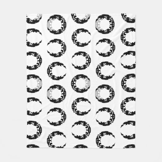 Bewitching Black Crescent Moon Silhouette Fleece Deken (Voorkant)