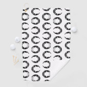 Bewitching Black Crescent Moon Silhouette Golfhanddoek (Insitu)