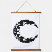 Bewitching Black Crescent Moon Silhouette Hangend Wandkleed (Voorkant)