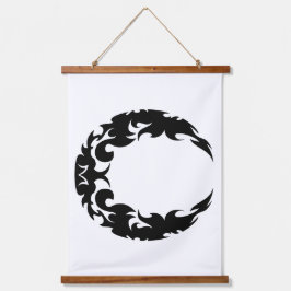 Bewitching Black Crescent Moon Silhouette Hangend Wandkleed