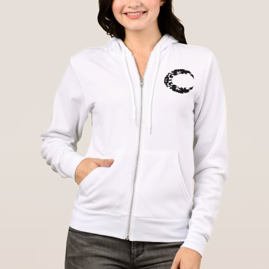 Bewitching Black Crescent Moon Silhouette Hoodie (Voorkant)