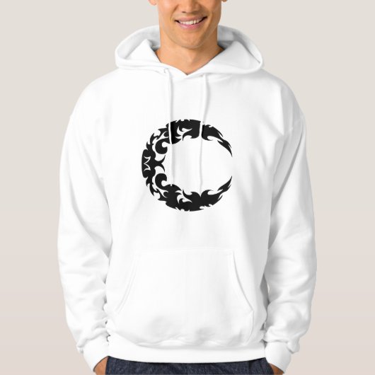 Bewitching Black Crescent Moon Silhouette Hoodie (Voorkant)