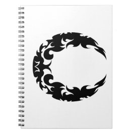 Bewitching Black Crescent Moon Silhouette Notitieboek