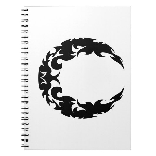 Bewitching Black Crescent Moon Silhouette Notitieboek (Voorkant)