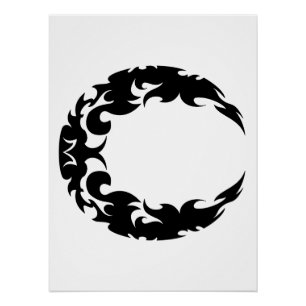 Bewitching Black Crescent Moon Silhouette Perfect Poster