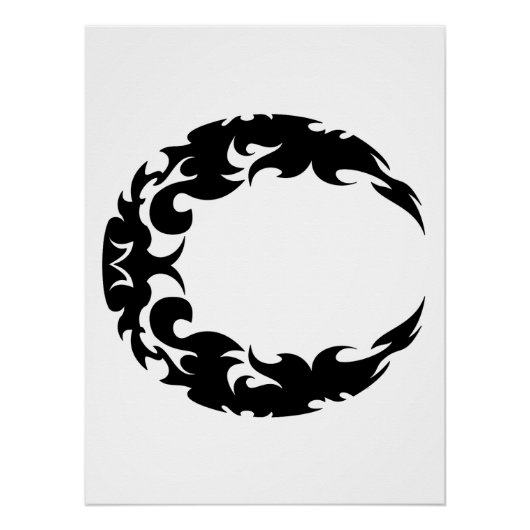Bewitching Black Crescent Moon Silhouette Perfect Poster (Voorkant)
