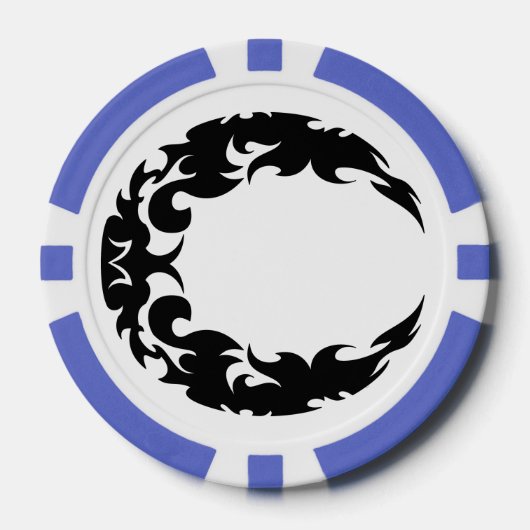 Bewitching Black Crescent Moon Silhouette Poker Chips (Voorkant)