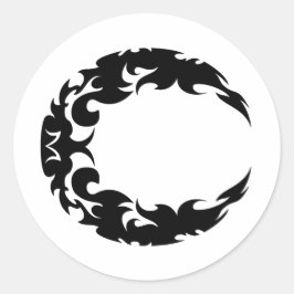 Bewitching Black Crescent Moon Silhouette Ronde Sticker