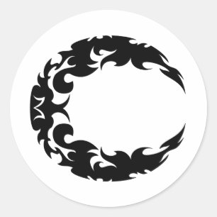 Bewitching Black Crescent Moon Silhouette Ronde Sticker