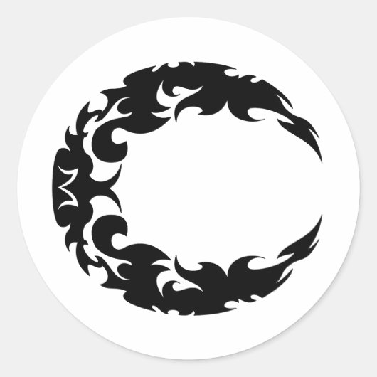 Bewitching Black Crescent Moon Silhouette Ronde Sticker (Voorkant)