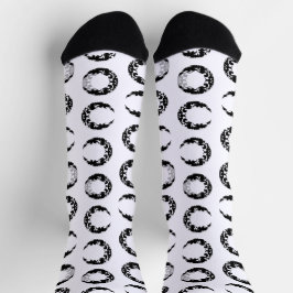 Bewitching Black Crescent Moon Silhouette Sokken