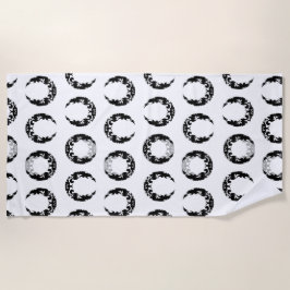 Bewitching Black Crescent Moon Silhouette Strandlaken