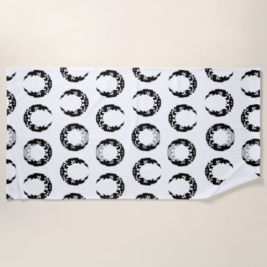 Bewitching Black Crescent Moon Silhouette Strandlaken (Voorkant)