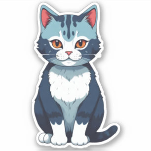 Bewitching blauwe kat blik sticker