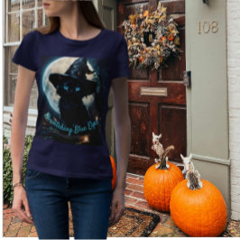 Bewitching Blue-Eyed Black Cat T-shirt