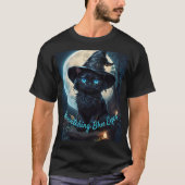 Bewitching Blue-Eyed Black Cat T-shirt (Voorkant)