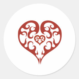 Bewitching Bold Blazing Fire Red Heart Design Ronde Sticker