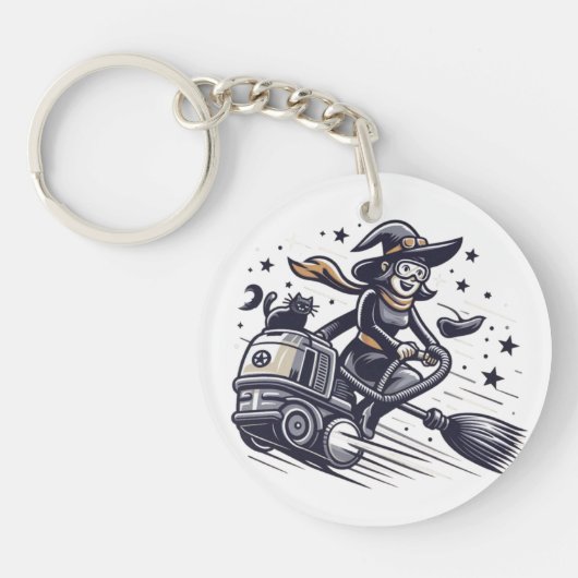 Bewitching Boost: een snelle Halloween-achtervolgi Sleutelhanger (Voorkant)