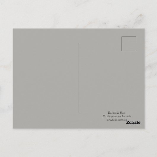 Bewitching Boots heks boots Halloween Briefkaart (Achterkant)