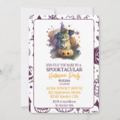 Bewitching Cat Halloween Party Uitnodiging (Voorkant)