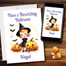 Bewitching Halloween kleine heks Trick or treat