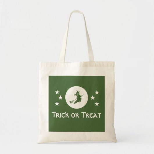 Bewitching Halloween Trick or treat Bag, Green Tote Bag (Voorkant)