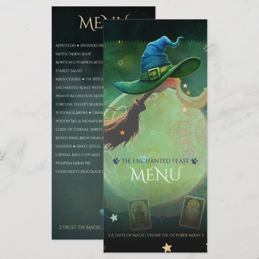 Bewitching Night Enchanted Tarot Menu (Voorkant / Achterkant)