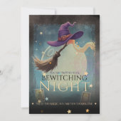 Bewitching Night Witchy Tarot Halloween Uitnodigen Kaart (Voorkant)