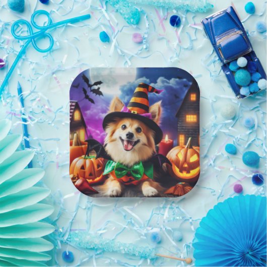 Bewitching Pup's Halloween Howl Papieren Bordje (Feest)
