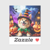 Bewitching Pup's Halloween Howl Sticker (Vel)