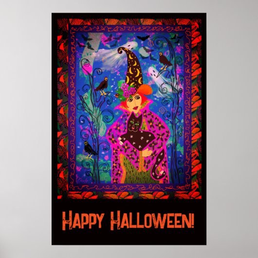 Bewitching Spooky Gelukkig Halloween Party Decor Poster (Voorkant)