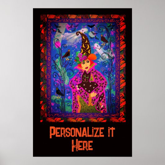 Bewitching Spooky gepersonaliseerde Halloween Deco Poster (Voorkant)