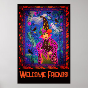 Bewitching Spooky Halloween Party Decor Poster