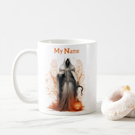 Bewitching uw kopjes: Halloween gepersonaliseerde  Koffiemok (Met donut)