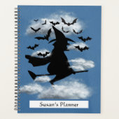 Bewitching Witch en Bats Halloween Spiral Planner (Voorkant)