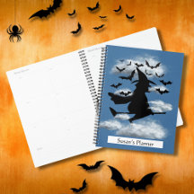 Bewitching Witch en Bats Halloween Spiral