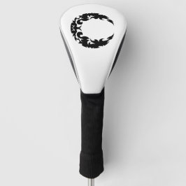 Bewitching zwart en wit Crescent Moon Silhouette Golfheadcover