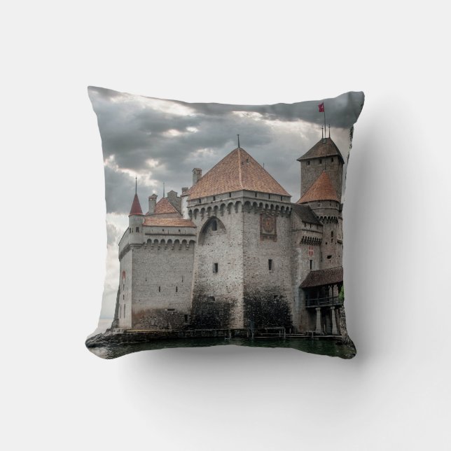 bewolkt kasteel kussen (Voorkant)