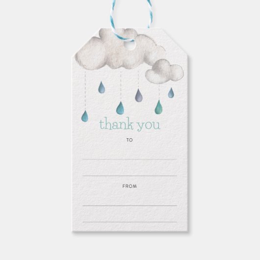 Bewolkt met een kans op Sprinkles Dank u Cadeaulabel (Voorkant)