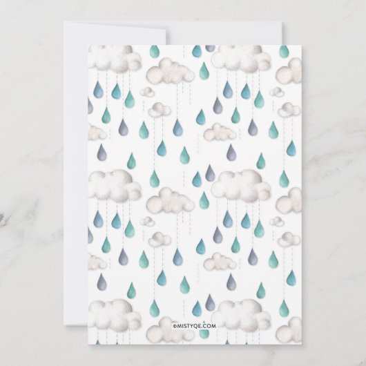 Bewolkt met kans op een Baby Shower Kaart (Achterkant)