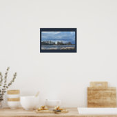 bewolkt Poster van het waterlandschap (Keuken)