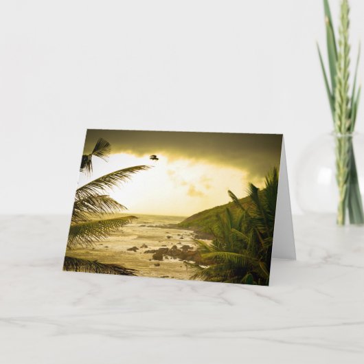 Bewolkt Strand Goa Kaart (Voorkant)