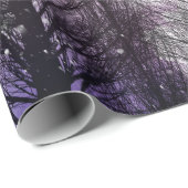 Bewolkt winter Paarse dennenbos Cadeaupapier (Rol Hoek)