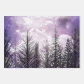 Bewolkt winter Paarse dennenbos Inpakpapier Vel (Voorkant)